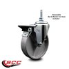 Service Caster 5 Inch Semi Steel 38 Inch Threaded Stem Caster with Brake SCC-TS20S515-SSR-PLB-381615